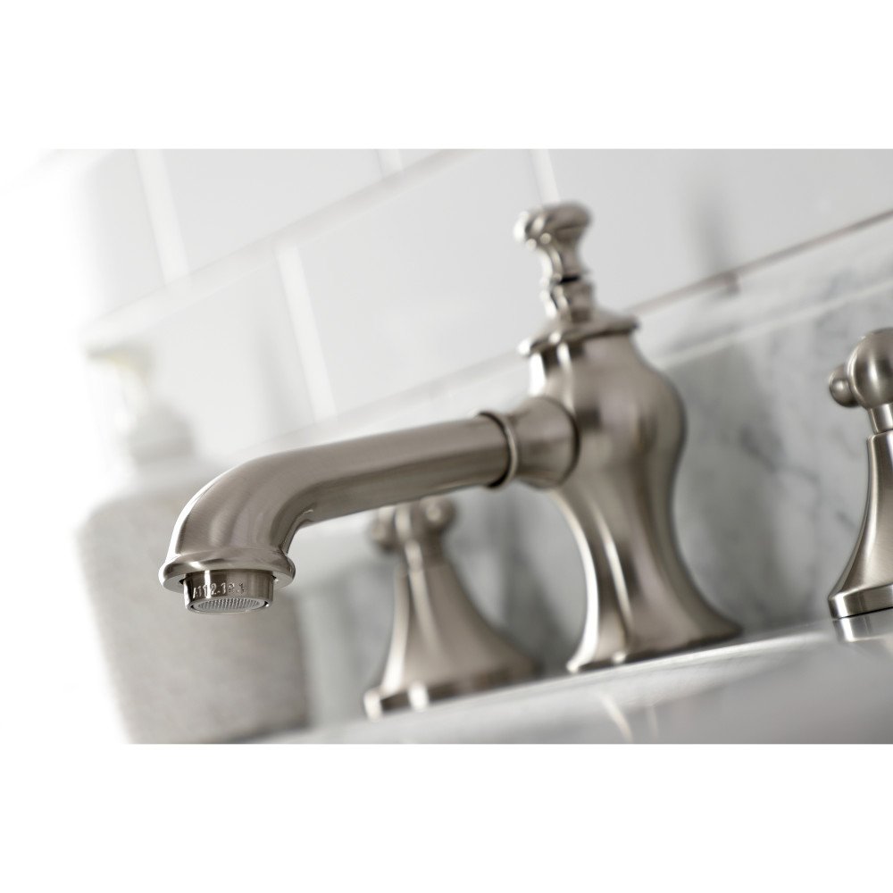 Kingston Brass KC7068PL Widespread Bathroom Faucet with Brass Pop-Up, Brushed Nickel KC7068PL - alternate 4